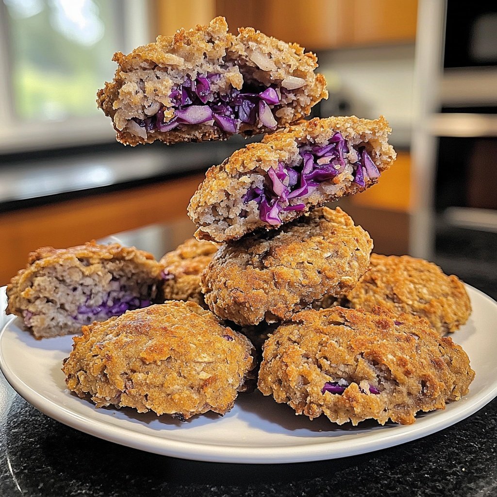 Vegane Linsen Medaillons mit Rotkohl