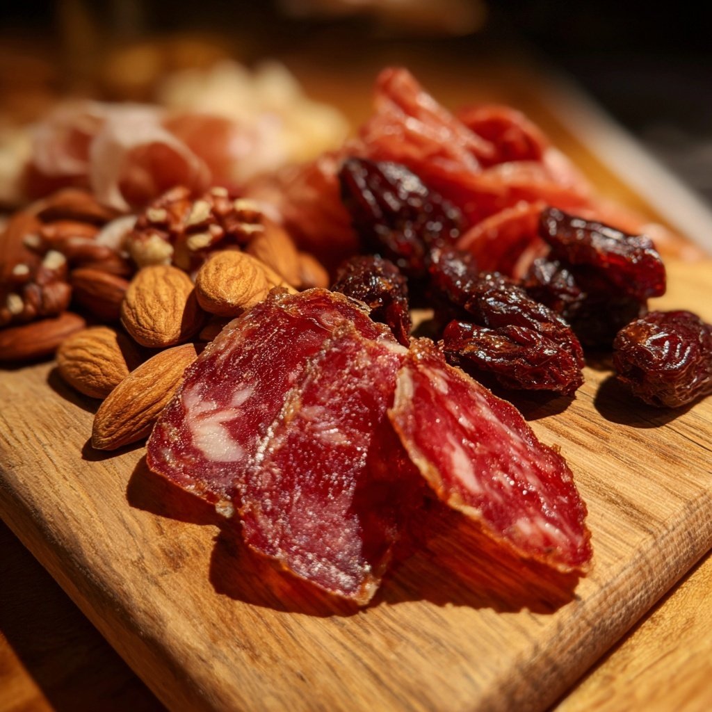Festliches Charcuterie mit Nüssen und Trockenfrüchte