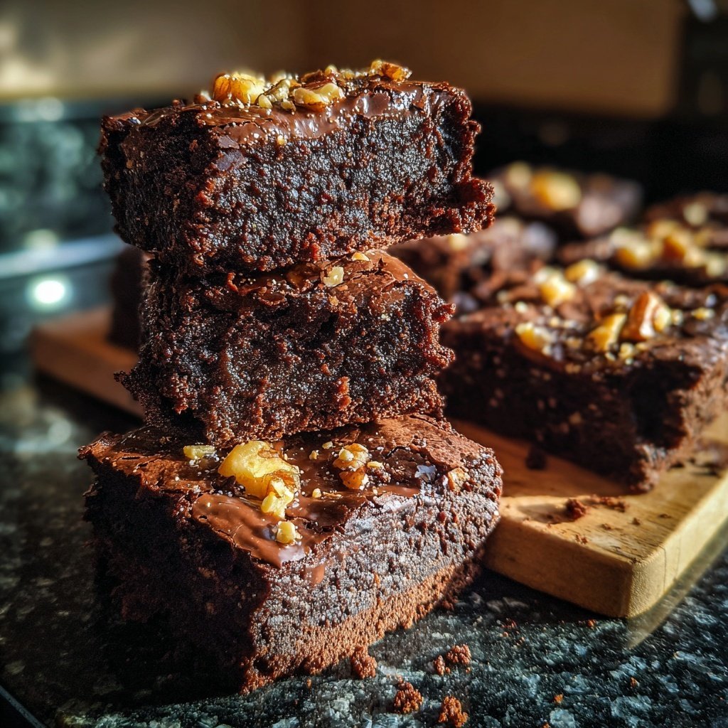 Schokoladen-Nuss Brownies mit Vanille