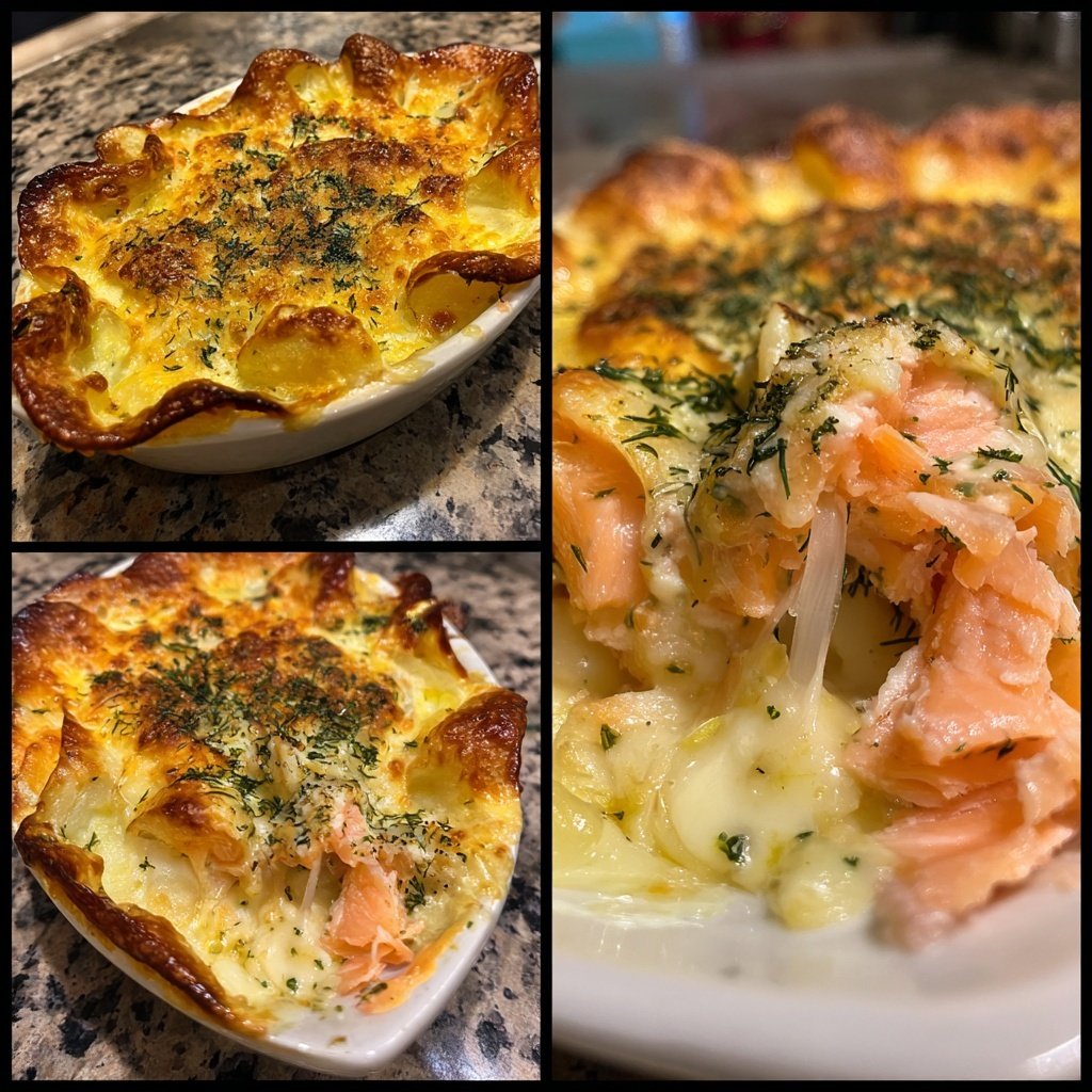 Raclette Pfännchen mit Lachs und Dill