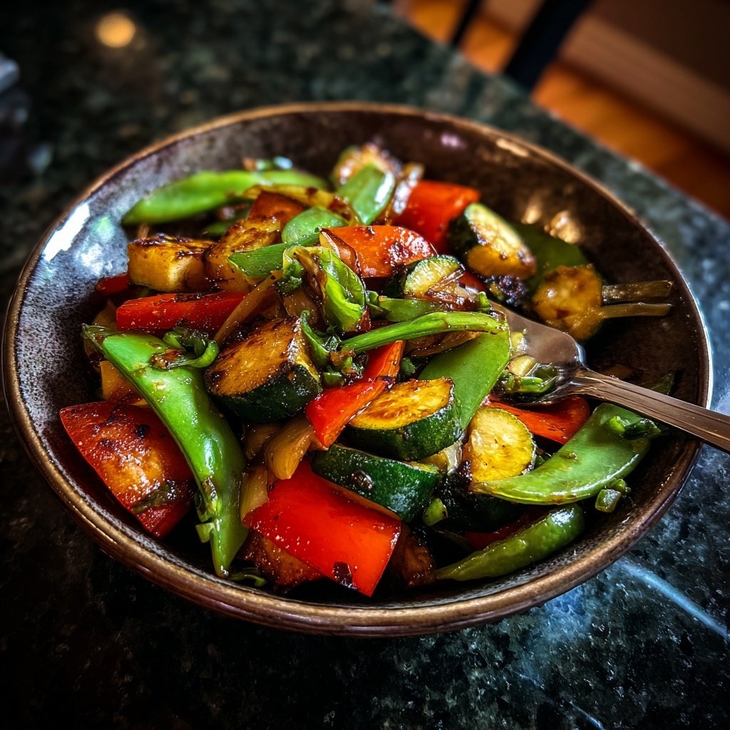 Gemüsepfanne für die Proteinreiche Abendessen