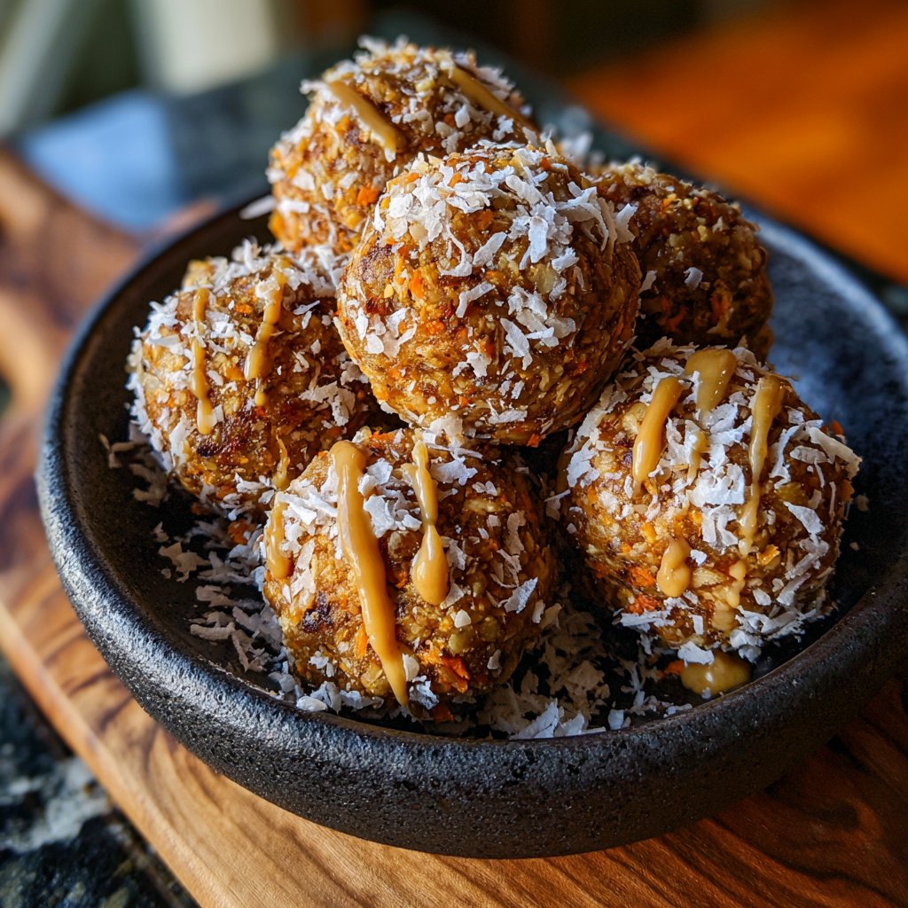 Karottenkuchen-Energie-Bällchen