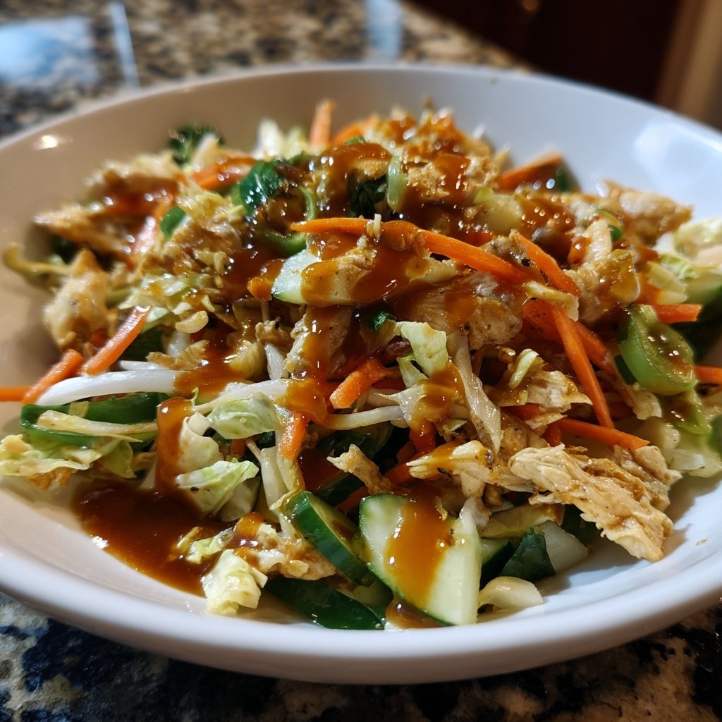 Thailändischer Hähnchen Salad mit Soße