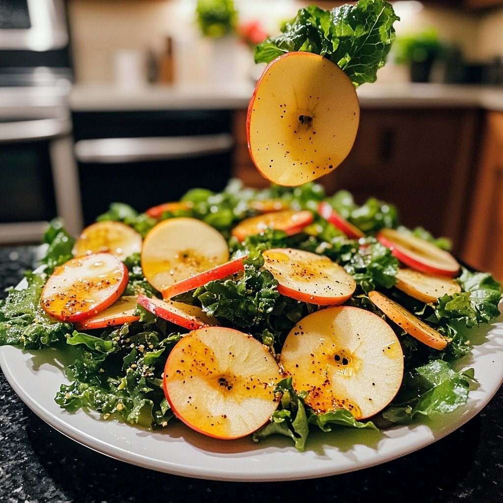 Blattsalat mit Äpfeln