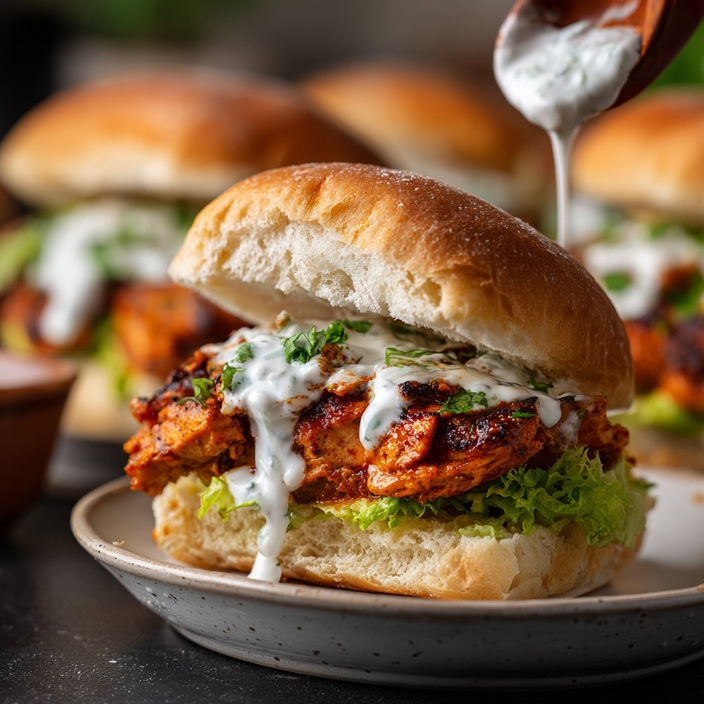 Würzige Tandoori Hähnchen Sliders