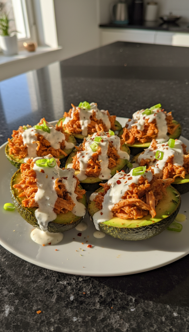 Buffalo Hähnchen Gefüllte Avocados​