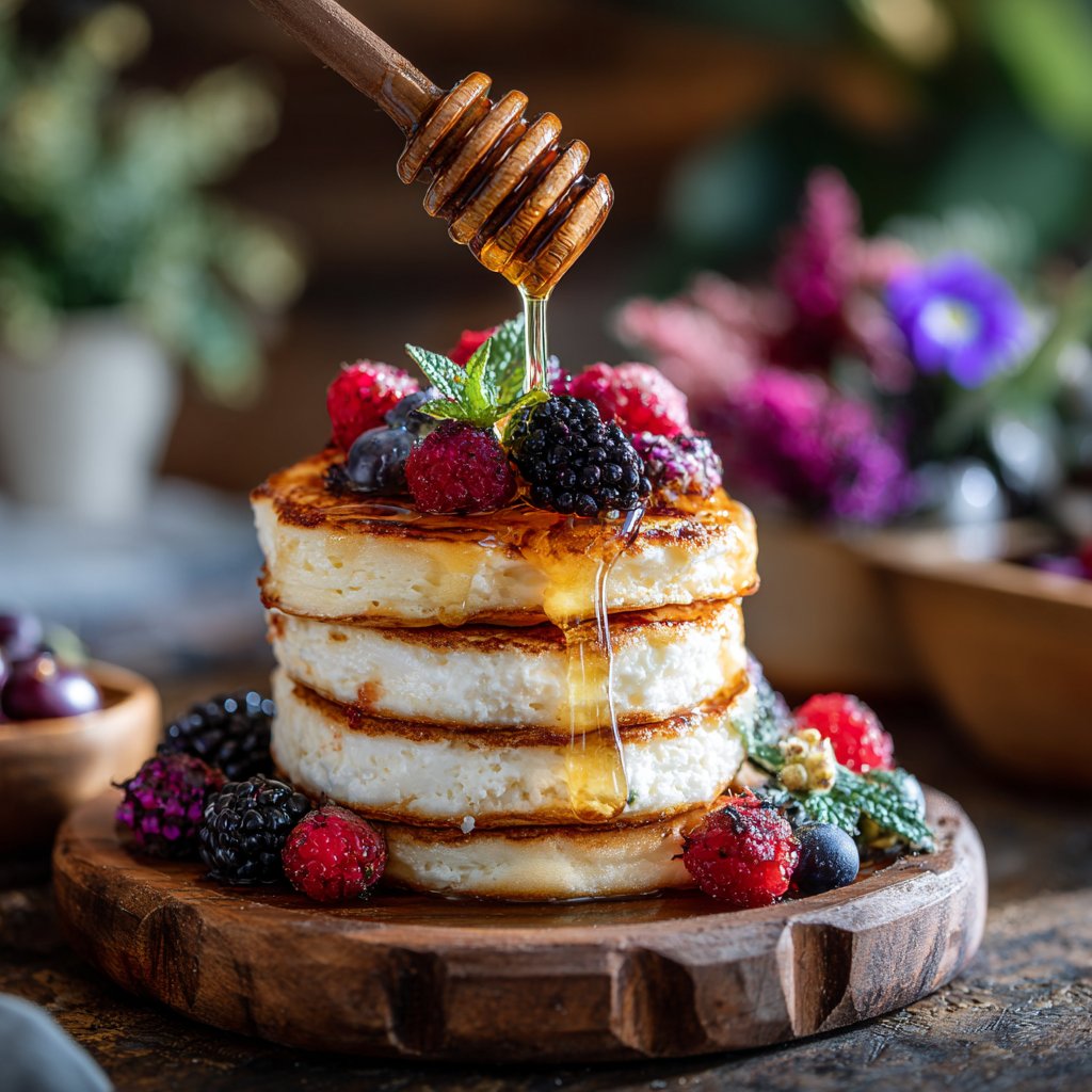 Zitrone Ricotta Protein Pfannkuchen