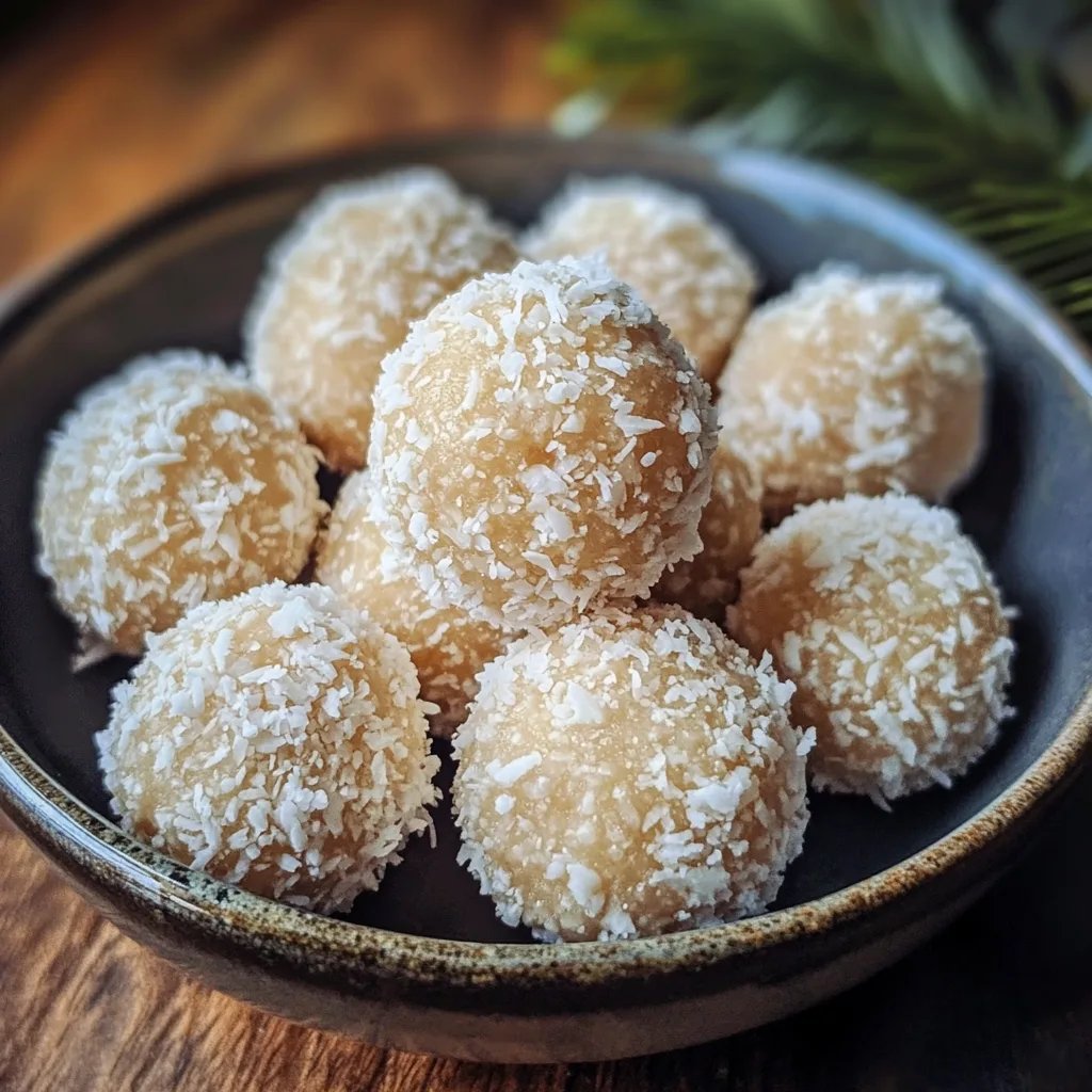 Süße Schneebällchen mit Kokos