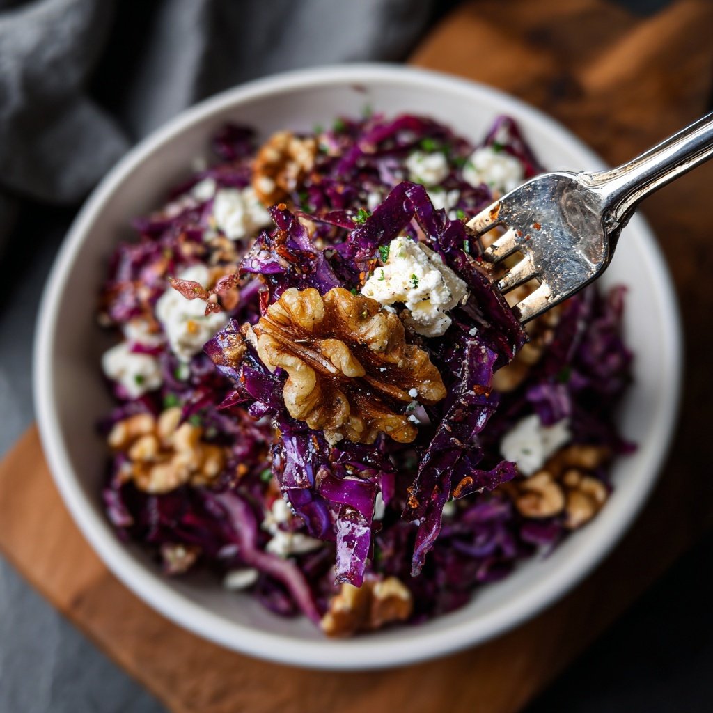 Rotkohl Salat mit Feta und Walnüssen - Klara & Ida