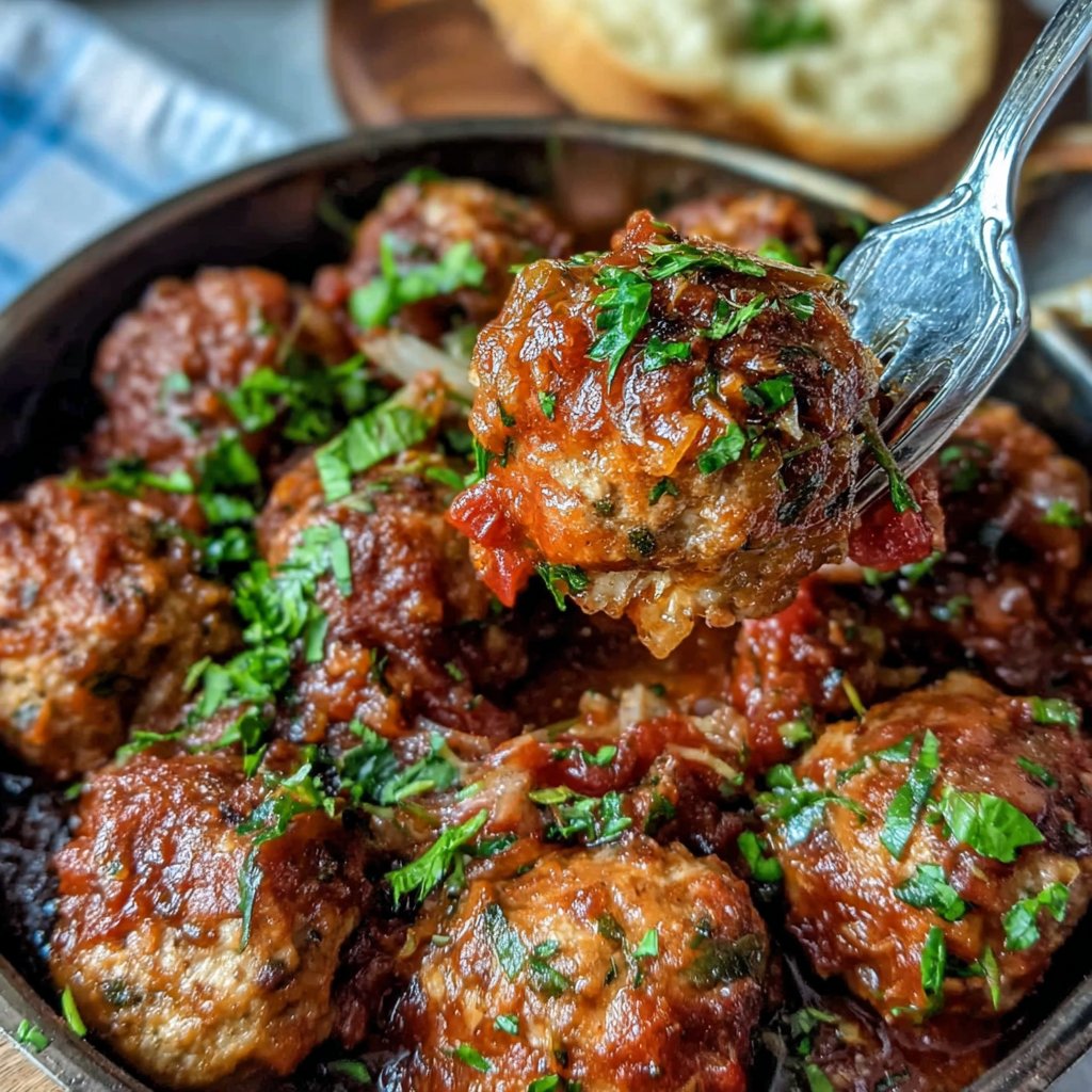 Türkische Putenfleischbällchen in Tomatensoße