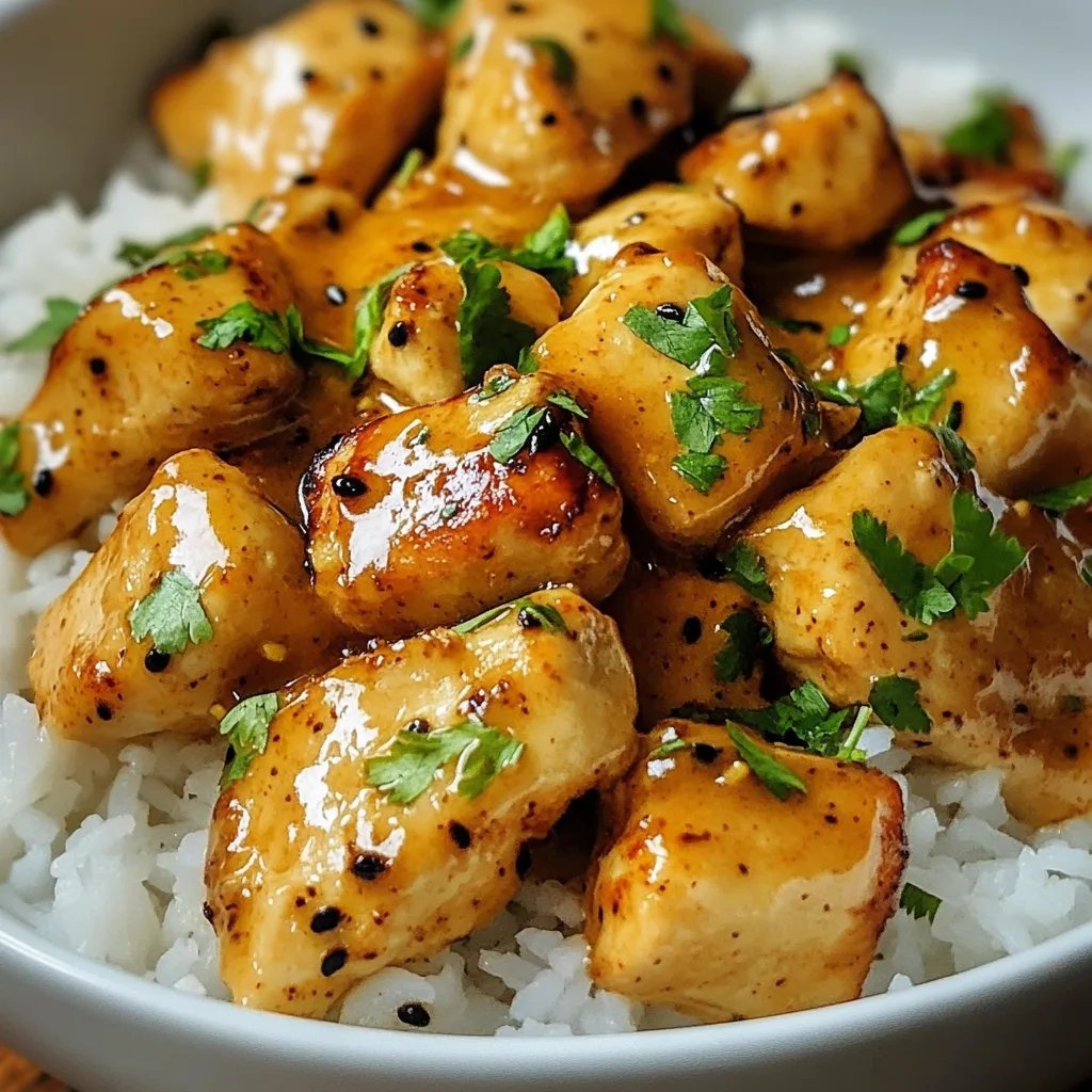 Schnelles Honig Senf Hähnchen mit Reis