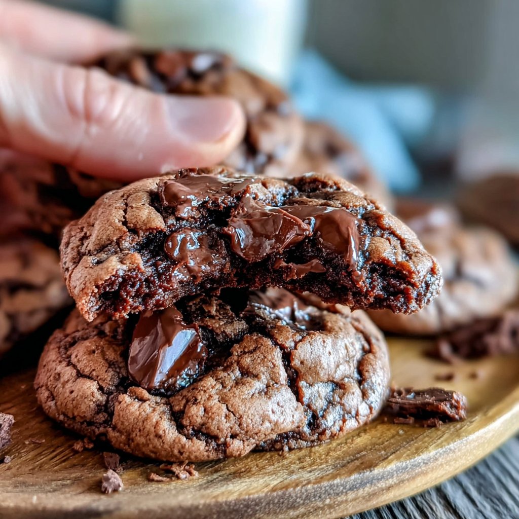 Brownie-artige Keksripples mit Schokolade