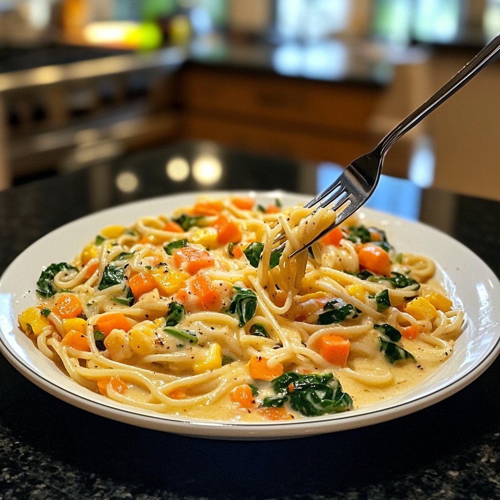Schnelle-und-Einfache One-Pot-Pasta mit Wintergemüse