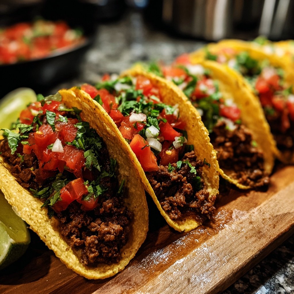 Schnelle Rinder-Tacos mit Salsa