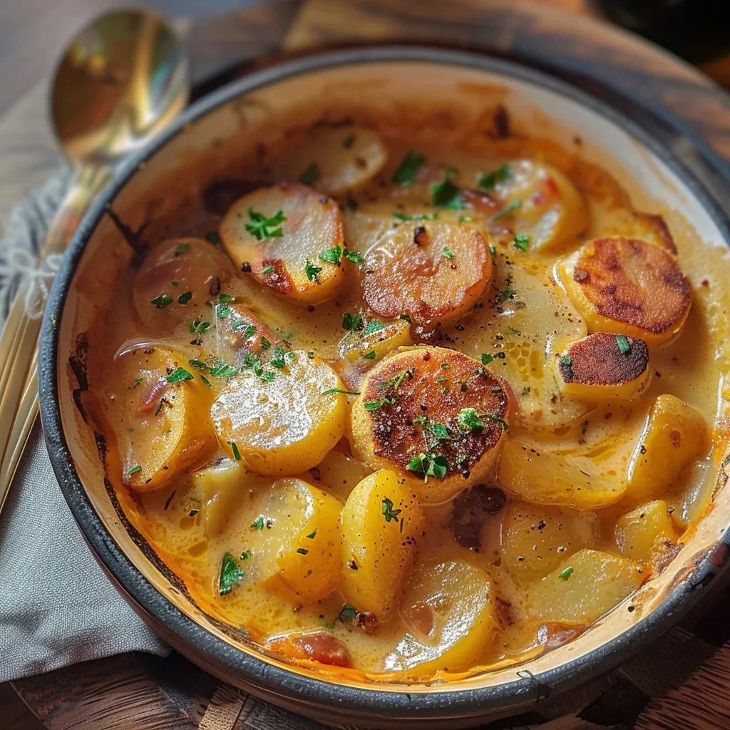 Kartoffelgulasch mit Würstchen