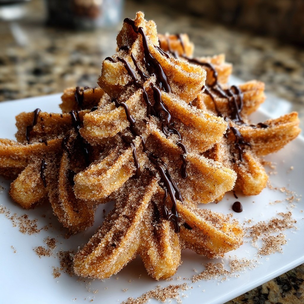 Weihnachtsbaum Churros mit Zimt