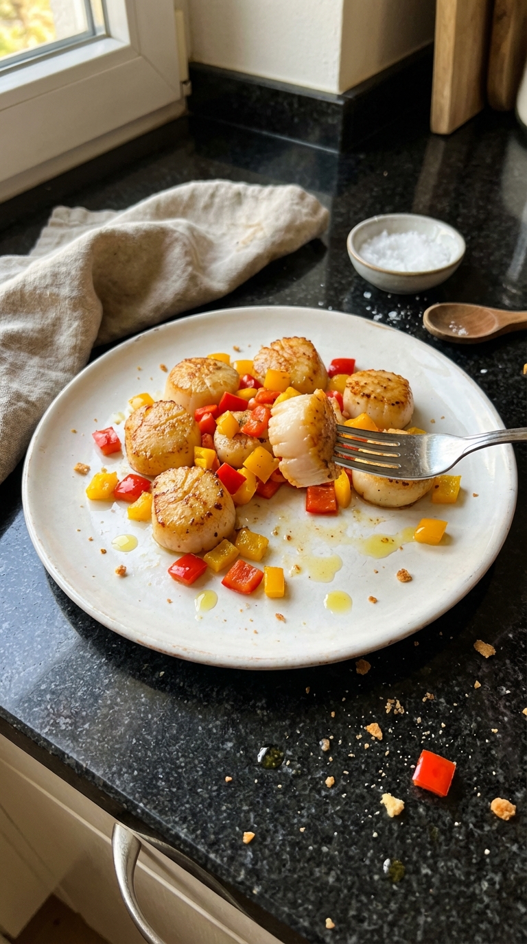 Köstliche Jakobsmuscheln mit Paprika​