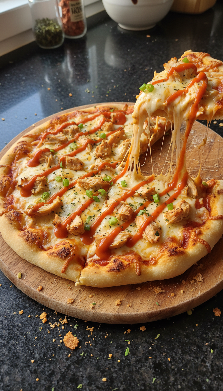 Buffalo Hähnchen Fladenbrot Pizza​