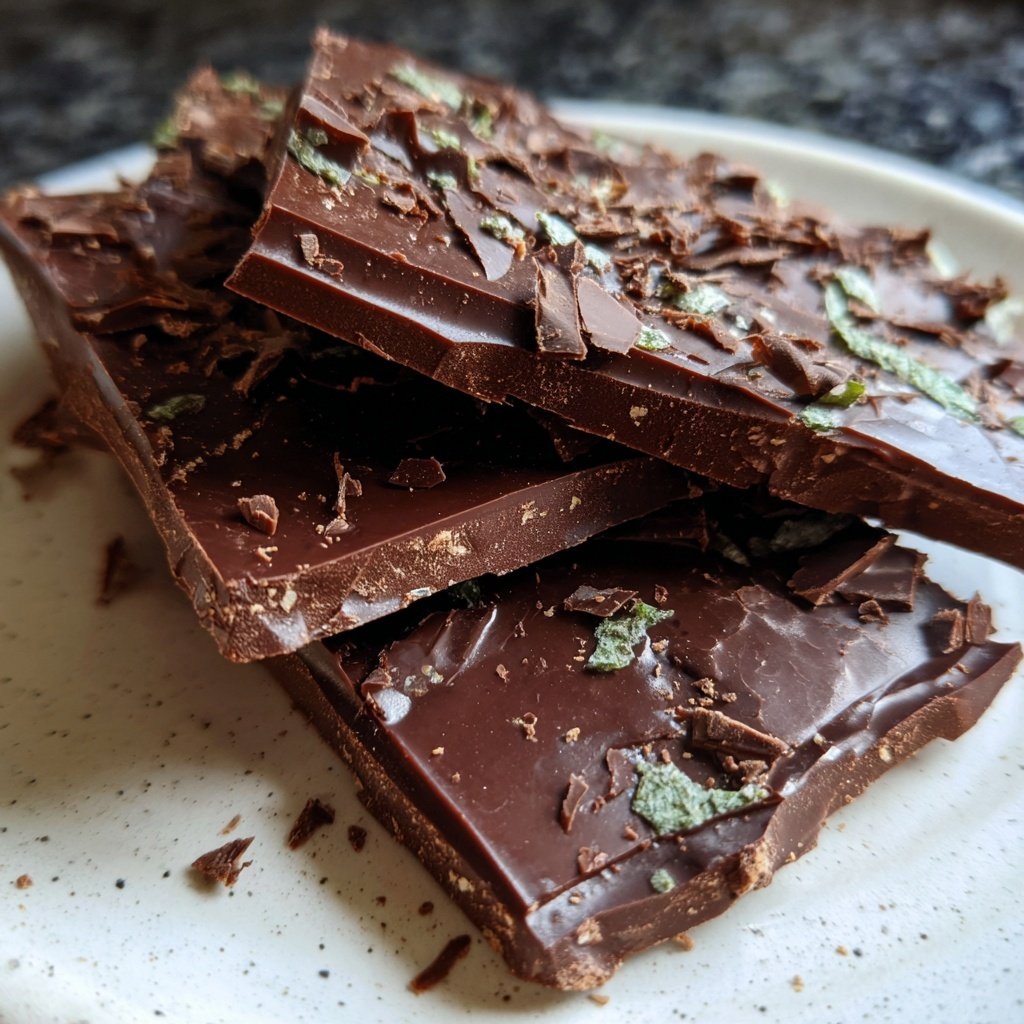 Pfefferminz Bark mit dunkler Schokolade