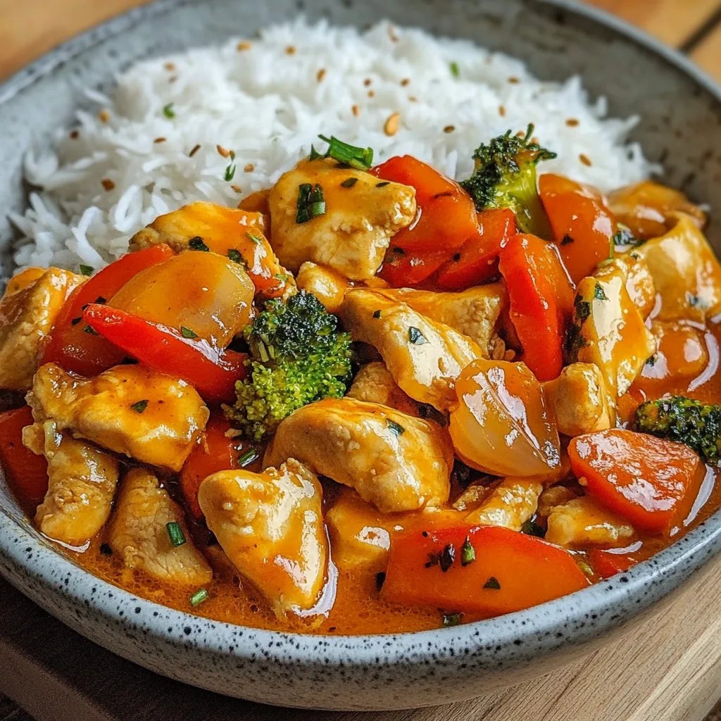 Kürbis Hähnchen Pfanne mit Reis