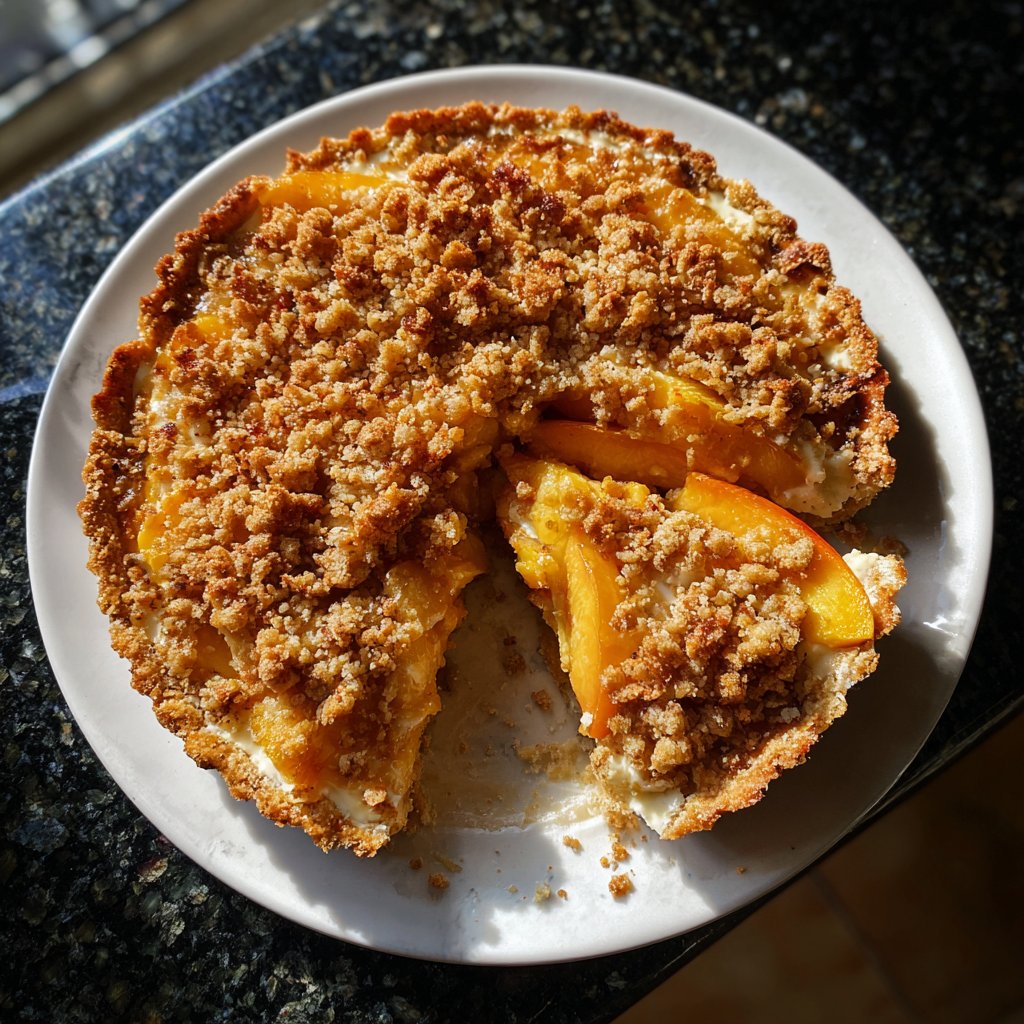 Pfirsich-Cremekäse-Streusel