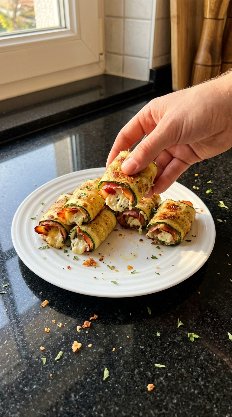 Keto Speck Zucchini Röllchen