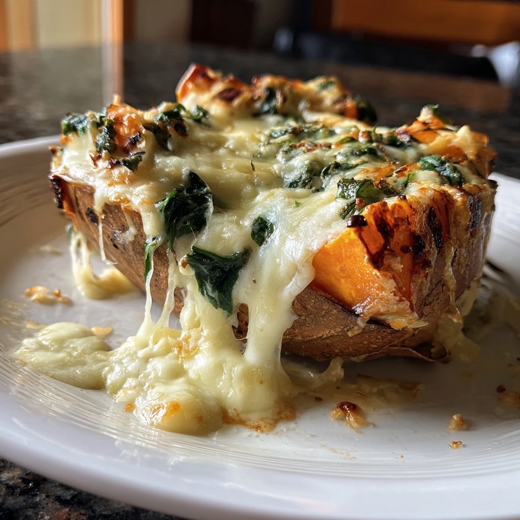 Raclette mit Süßkartoffeln und Spinat