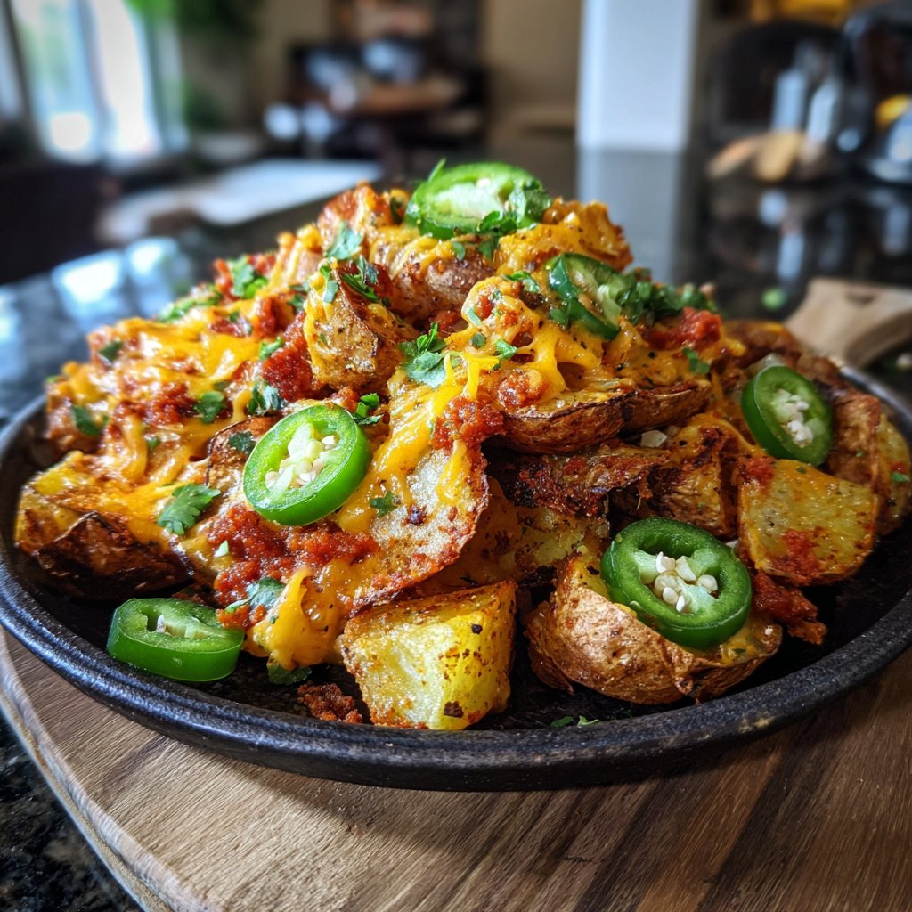 Würzige Röstkartoffel-Nachos