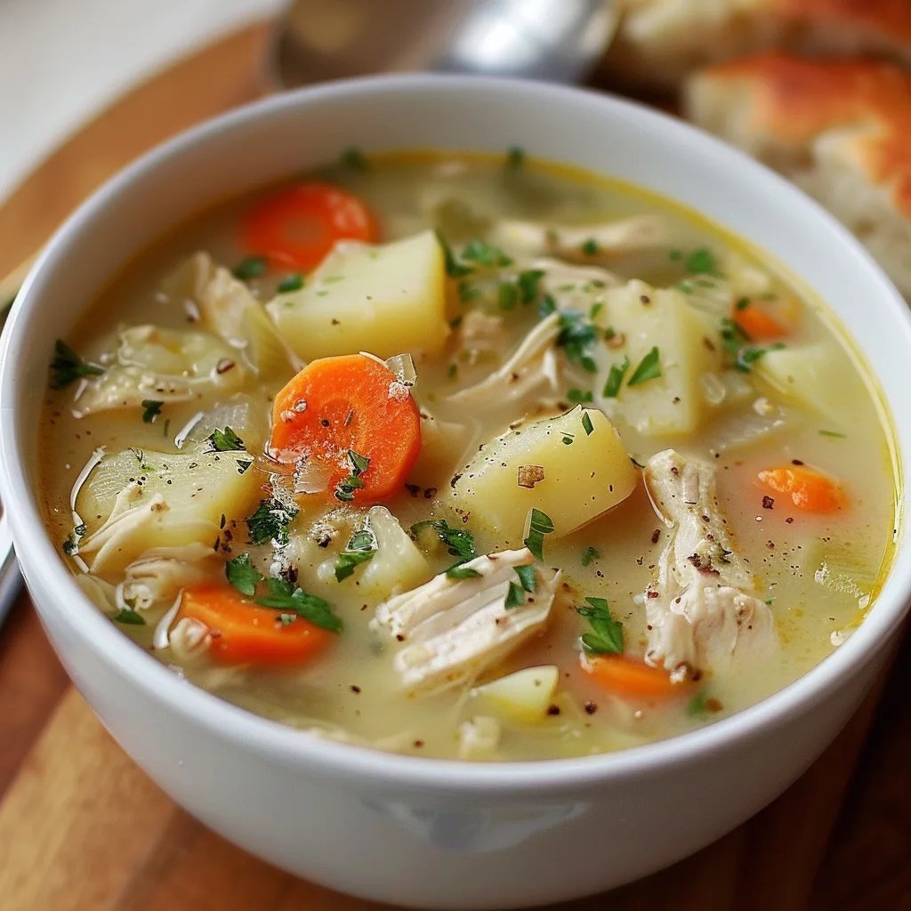 Herzhafte Hühner-Kartoffelsuppe